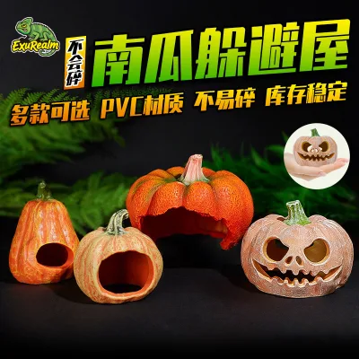 Pumpkin House Walnut Reptile Hideout Rainforest Scorpion Gecko Cave Decoration Reptile Cave Corn Snake Nest