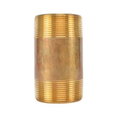 Red Brass Pipe Nipple Fitting