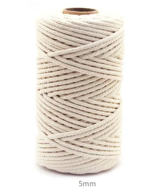 Customized 1mm- 6mm Several Strand Twisted Raw White and Colors Cotton Rope
