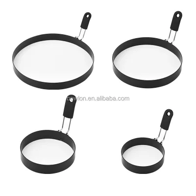Egg Ring with Anti-scald Handle, Non Stick Coating Breakfast Tool for Eggs Frying/Shaping