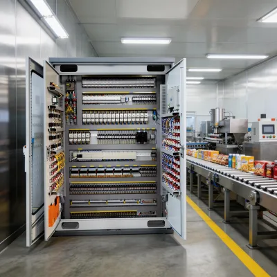 Ensuring Quiet, Hygienic Conveyor Speed Control for Beverage Bottling Lines Integrated VFD & PLC Control Panel