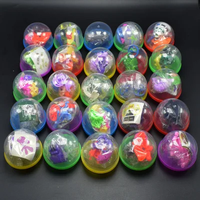 BX380 Wholesale Many Kinds Plastic Mini Toys Flat Bottom Mug Capsule Toy With Assemble Toy for Kids