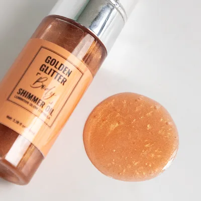 Private Label Fine Shimmer Particles Create a Dewy, Head-turning Sheen for Face, Body, and Hair Shimmer Oil for Party
