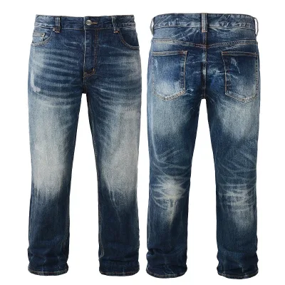 High Quality Unisex Plus Size Loose Mid Waist Straight Leg Cotton Spandex Denim Jeans Comfortable Elastic Casual Summer