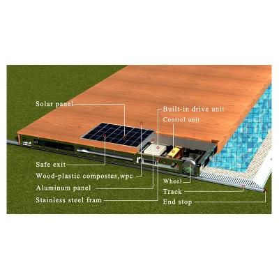New Design Moving Floor Automatic Swimming Pool Cover Pool Cover Dustproof Wpc Deck Surface Swimming Pool Cover