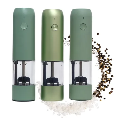 Smart Kitchen Plastic Pepper Grinder Automatic Electric Spice Grinder with USB Charging for Modern Cooking
