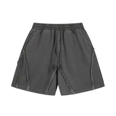Hot Sale Summer 100% Cotton Mid Waist Breathable 260 Grams Heavyweight French Terry Anti-Wrinkle Solid Fog Color Basic Street