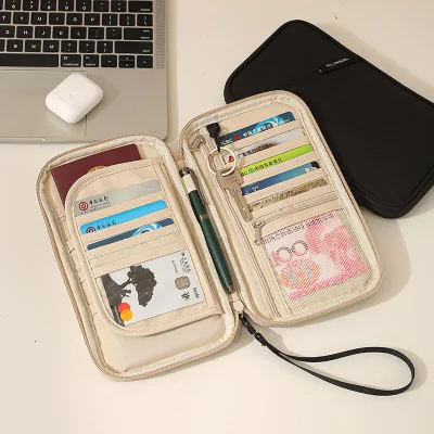 SUNNY RFID Blocking Nylon Waterproof Passport Organizer Wallet Holder with Travel Ticket & Document Holder for Family Travel