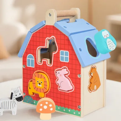 Wooden Animal-Shaped Matching House-Interactive Educational Toy for Toddlers to Learn Animals Shapes EN71 Certified 5 to 7 Years