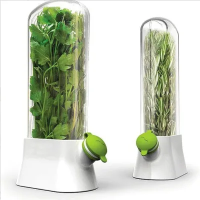 Herb Keeper Keeps Greens Fresh Storage Container Herb Containers for Refrigerator Fresh Herb Keeper