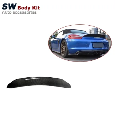 For Porsche 981 Cayman Boxster 2013-2016 Carbon Fiber Rear Wing Rear Trunk Spoiler Guide Wing Lip Car Auto Parts