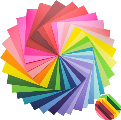 216 GSM Solid Colored Core Colorful Cardstock Dyed Paper Crafts Paper for Scrapbook Colorful Paper for DIY Projects