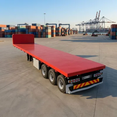 New 3 Axles 4 Axles 5 Axles 40ft 45ft Flat Bed Trailers 80 Tons Flatbed Container Transport Steel Semi-Trailer