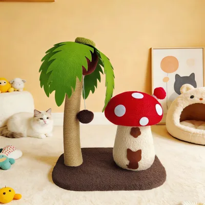 Stock Vertical Minimalist Cat Scratching Board Jute Coconut Tree Scratch Resistant No Flakes Mushroom Climbing Frame Claw Toys