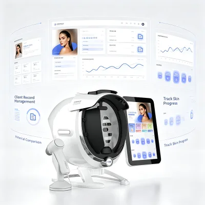 Multi Language K56 Skin Scalp Analyzer Machine Hair Follicle Scanner Customer Information File Management Skin Moisture Detector