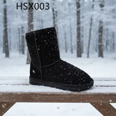 LXG,Snowscape Viewing Suede Leather Anti-cold Lady Winter Boot with Rivet Korea Market Popular Women Snow Boots for Sale HSX003