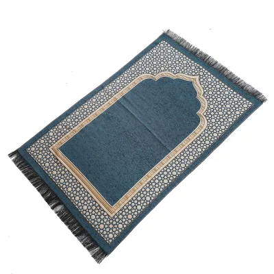 Wholesale Anti Slip Muslim Prayer Mat Soft Embroidery Islamic Prayer Rug for Home Travel All Colors