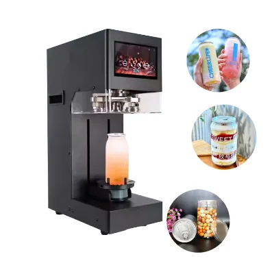 Newest Product Automatic Non-rotating Can Sealer Beverage Soda Bottle Bubble Tea Tin Electric Sealing Machine