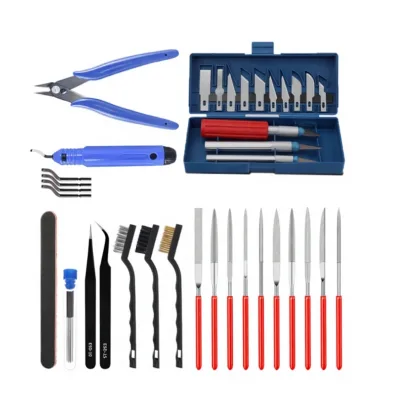 46-Piece Plastic 3D Printer Tool Set with Trimming and Sanding Tools Zip-Lock Bag Storage Cross-Border Product