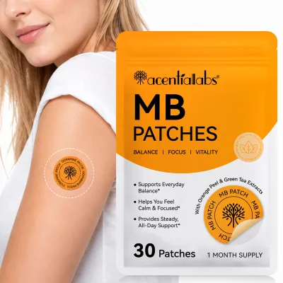 Acentiallabs 30 Count Transdermal Wellness Metabolic Balance Patch Focus Support MB Patches with Orange Peel Green Tea Extracts