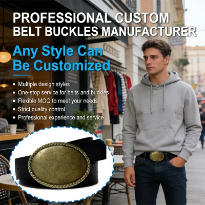 Oem Odm Wholesale Retro Ancient Bronze Zinc Alloy Oval Diy Your Logo Custom Blank Belt Buckles Western Belt Buckle