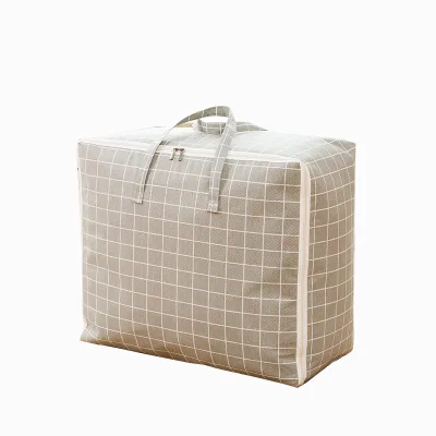 Multifunctional Large Capacity Foldable Laundry Storage Bag Extra-large Sturdy Cotton and Linen Detachable  Quilt Storage Bag