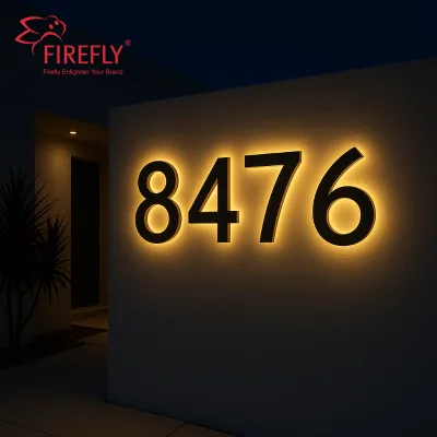 Customized Backlit Channel Letter Led Light Numbers Waterproof Metal Outdoor Led House Numbers
