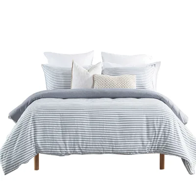 Hot Sale High Quality Soft Hand 90gsm Cationic Stripe Duvet Cover Sets 3pcs