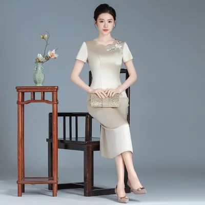 Trendy Sophisticated Mother Groom Dress 2025 Formal Ceremony Midi Evening Gown