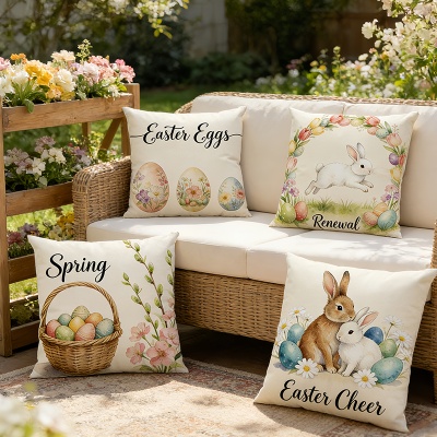 Factory Wholesale High Quality Easter Home Decorative Throw Pillow Sofa Living Room Cushion Throw Pillow Cover