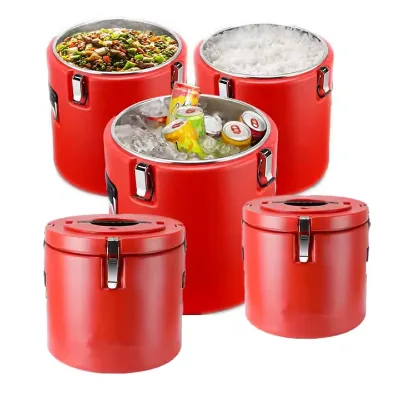 Portable 6.5 Gallon Insulated Food Beverage Dispenser 304 Stainless Steel Hot/Cold Water Jug for Outdoor Camping Sports Folding