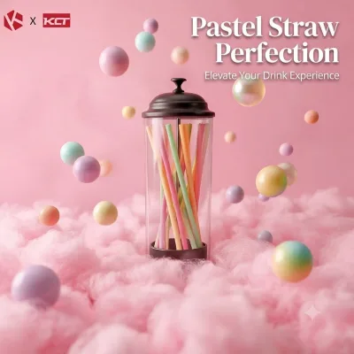Party Drink Station Straw Dispenser Plastic Snap-on Cap Vertical Straw Storage Tube for Wedding Event Bar Party Supplies