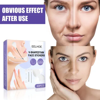 Wholesale 40pcs Set Face Neck Invisible V-shape Thin Face Tape Facial Line Wrinkle Sagging Skin Face Lift Sticker