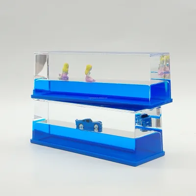 Custom Clear Acrylic Liquid Paperweight Floating Ship Figurine Water Wave Tourist Attraction Aquarium Landmark Souvenir Holidays