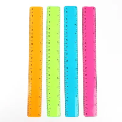 20cm 30cm Practical PVC Flexible Soft Straight Ruler Colorful Practical Plastic Scale
