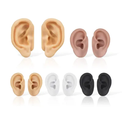 5D Ear-picking Tutorial Silicone Ear Model Display Ear Acupoint Stud Earring Jewelry Cross-border Props Hearing Aids 65g