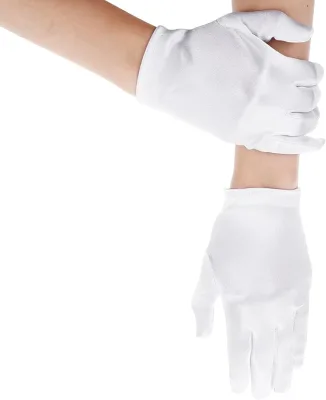 SAILING White Satin Princess Gloves for Girls Breathable Spandex/Polyester Wrist Length Small (4-14 Years) for Holiday & Pageant