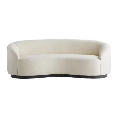 Custom Factory Supply Lounge Sofa Hotel Living Room Furniture Modern White Fabric Upholstered Soft Comfortable Curved Sofa