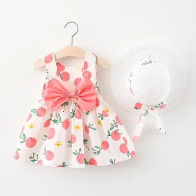 Beautiful Summer Dresses Children White Dress Girls Baby Korean Dresses for Toddler Wearing With Bow-knot