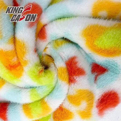Kingcason Direct Factory Sale Luxurious Soft One Sided Colorful Printed Faux Mink Fabric for Plush Toy Textile Projects in India