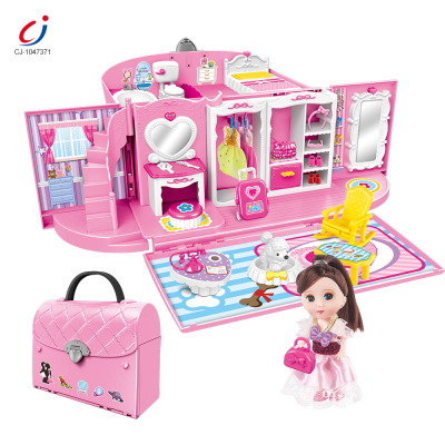 Fashion Kids Plastic  House Girls Toy Doll House  Set