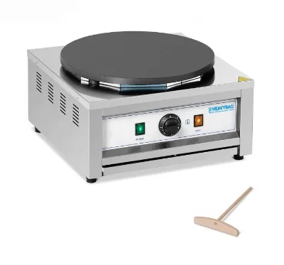 Heavybao Single Cast Iron Stainless Steel Electric Crepe Maker 3000W Non-Stick Coating 2MM Thick Household Hotel Commercial 1