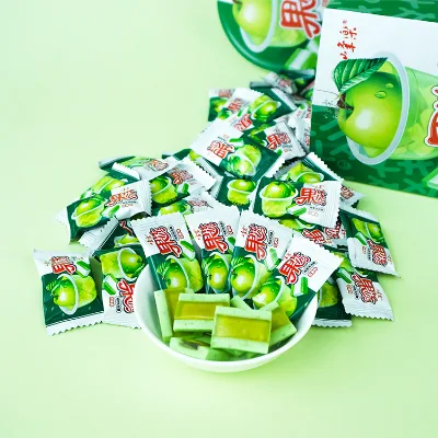 Classic Exotic Apple Bubble Gum Jelly Candy Sour Soft Sweets Healthy Bulk Box Snack for Kids Fruity Bottle Bag Wholesale