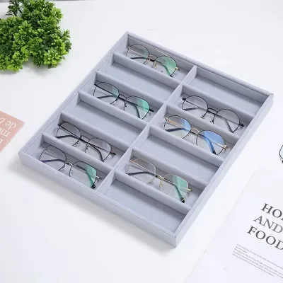 High-Grade 12x10 Grid Flannel Sunglasses Display Box Eco-Friendly Glasses Case From Factory Direct Eyeglasses Display Props case