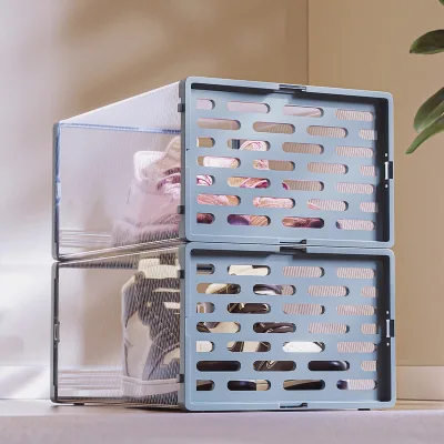 Modern Design Sneaker Containers Foldable Clear Acrylic Plastic Shoes Cabinet Storage Rack Box Stackable Organizer for Entryway