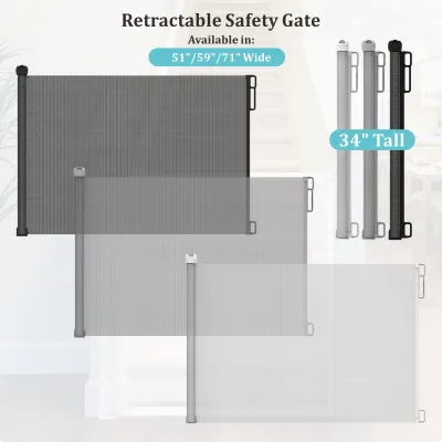 High Quality ABS Retractable Baby Safety Gate Adjustable Sliding Protection Playpen Baby Gates