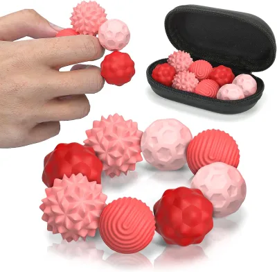 `6PCS Magnetic Balls Fidget Toys for Adults and Teens Textured Silicone Tactile Sensory Toy Desktop Interactive Play Gift`