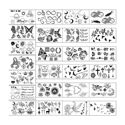 Body High Quality Custom Stencil Bride Tribe Temporary Tattoos Stickers Eco-friendly Non-Toxic 3.78x2.28 Inches