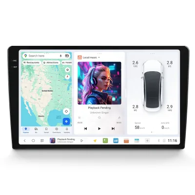 DUDUAUTO DUDU7 A7870 Android 13 Car Multimedia Player, Universal Touch Screen GPS Navigation Car Radio