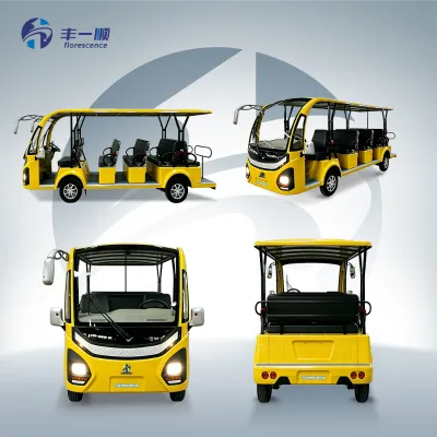 Open Top 8 Seats 72V AC Motor Electric Shuttle Car Tourist Vehicles Travel Sightseeing Bus